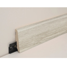 Sockelleiste mit Befestigungsclip zur Wandmontage.