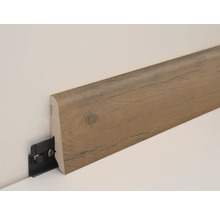 Sockelleiste mit Holzdekor und Befestigungsclip
