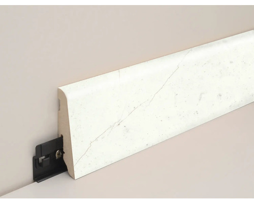 Sockelleiste mit Befestigungsclip zur Wandmontage