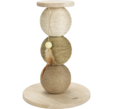 Katzenkratzbaum mit drei Sisalballen und Spielzeug