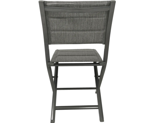 Gartenstuhl aus Metall mit Textilbespannung, Rückansicht