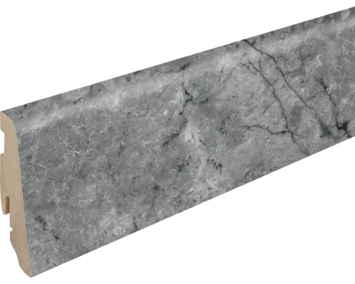 Sockelleiste MDF TOSCANO Hochglanz foliert 19x58x2400mm Sockelleiste mit Marmor Dekor