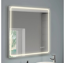Quadratischer Spiegel mit LED-Beleuchtung für das Badezimmer