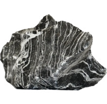 Schwarzer Marmor Felsbrocken mit weißen Adern