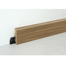 Sockelleiste aus Holz mit Montageclips an der Wand
