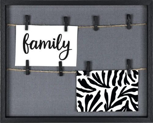 Dekorativer Bilderrahmen mit Wäscheklammern und Schnur zur Befestigung von Fotos