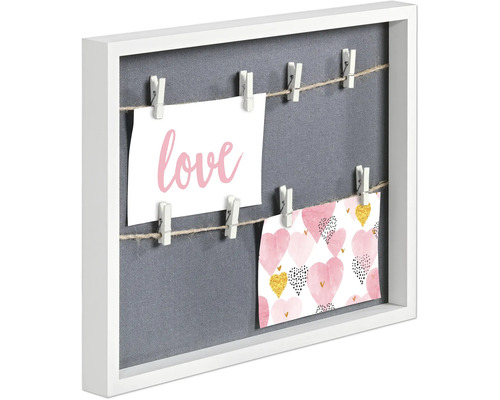 Dekorativer Bilderrahmen mit der Aufschrift Liebe und Herzmotiven