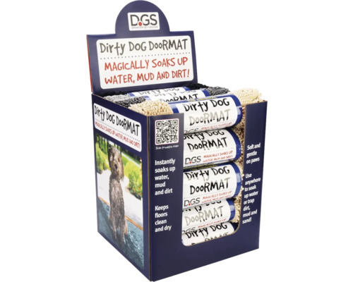 Verkaufsaufsteller mit mehreren Schmutzfangmatten für Hunde