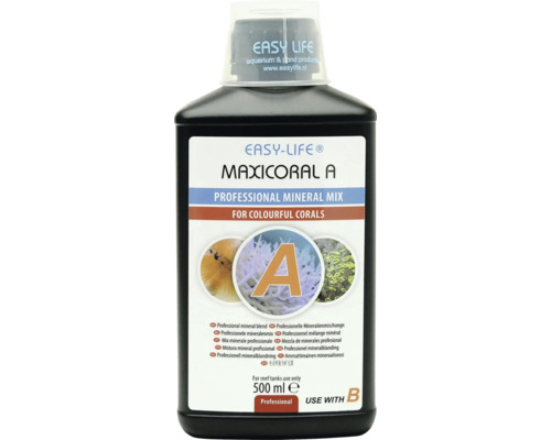 Mineralienmischung Meerwasser MaxiCoral A 500 ml flüssig für Seewasseraquarium mit Korallen Strontium / Barium-Komplex, Mg, Mn, Fe, Mo, Li, Rb, Cr, Co, Se, Cu, Zn, Ni, Se