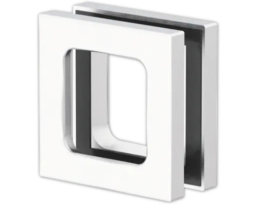Pertura Griffmuschel-Paar Risa Eckig 75x75 mm zum Kleben Alumimium eloxiert Quadratischer Glasbeschlag für Duschkabinen