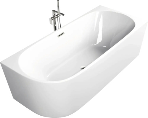 Raumsparbadewanne Sanotechnik Porto rechts 75x170x60 cm weiß glatt Rechteckige Badewanne mit Armatur