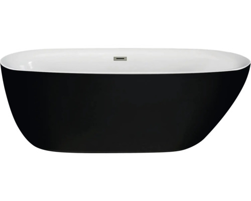 Freistehende Badewanne Sanotechnik Melbourne 170x75x56 cm schwarz glänzend