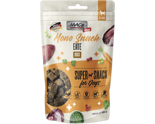 Hundesnack MAC´s DOG Mono Snack Ente 100 g getreidefrei, Monoprotein Hundesnack MAC´s DOG Mono Snack Ente 100 g getreidefrei, Monoprotein