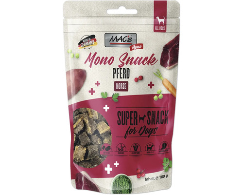 Hundesnack MAC´s DOG Mono Snack Pferd 100 g getreidefrei, Monoprotein Hundesnack MAC´s DOG Mono Snack Pferd 100 g getreidefrei, Monoprotein