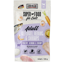 Mac''s Superfood Katzenfutter mit Geflügel, Hering und Shrimps für erwachsene Katzen, 100 Gramm