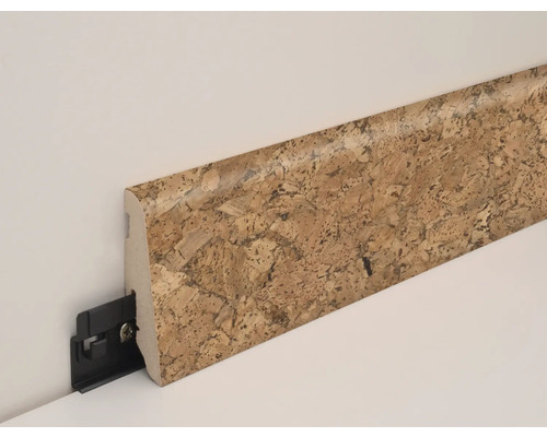 Sockelleiste aus Kork mit Befestigungsclip