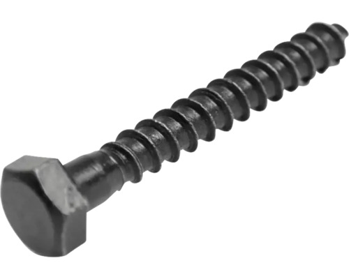Schraube Holzschraube Sechskant Außensechskant Vollgewinde Ø 6 x 50 mm schwarz 25 Stück