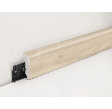 Sockelleiste mit Befestigungsclip an der Wand montiert