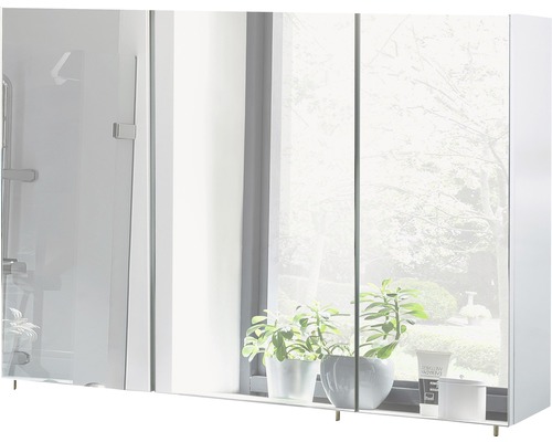 Spiegelschrank Möbelpartner Basic 3-türig 120x16x70 cm weiß hochglanz