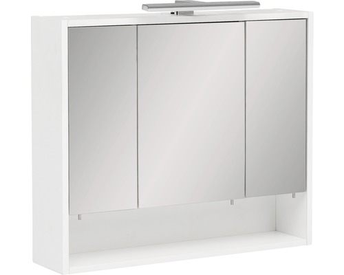 LED-Spiegelschrank Möbelpartner Kimi 3-türig 70x16x65 cm weiß