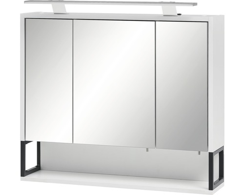 LED-Spiegelschrank Möbelpartner Limone 3-türig 70x16x68 cm weiß