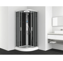 Eckdusche mit Duschpaneel im Badezimmer