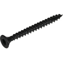 Einzelne schwarze Schraube mit Gewinde