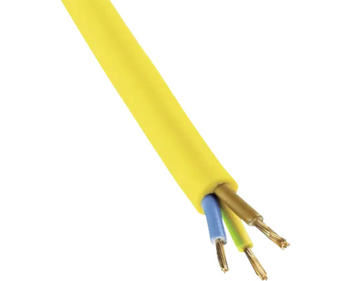 Baustellenleitung XYMM-J K35 3 x 1,5 mm² 50 m, gelb Gelbes Elektrokabel mit drei Adern