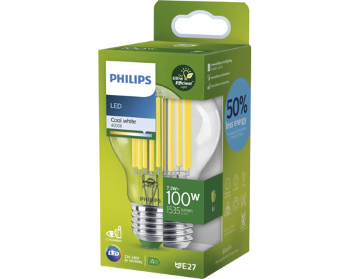 Philips LED Lampe, E27 Sockel, Kaltweiß, 4000K, in Verpackung