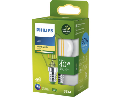 Philips LED Lampe, warmweiß, E14 Sockel
