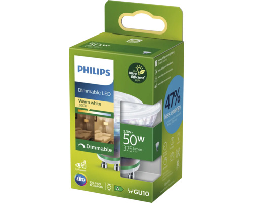 Philips LED Leuchtmittel, dimmbar, warmweiß, 50 Watt in Verpackung