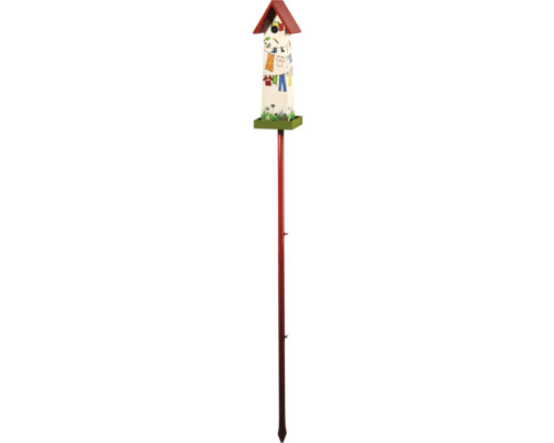 Vogelhaus mit Ständer und Wäscheleine-Motiv