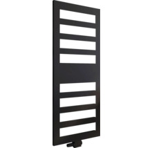 Schwarzer Badheizkörper mit horizontalen Heizstäben