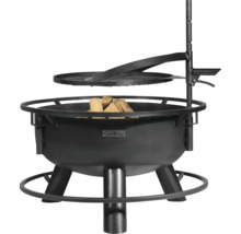 Feuerstelle mit Grillrost und Holz