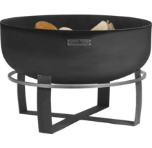 Feuerschale aus Stahl mit Holz und Cook King Logo