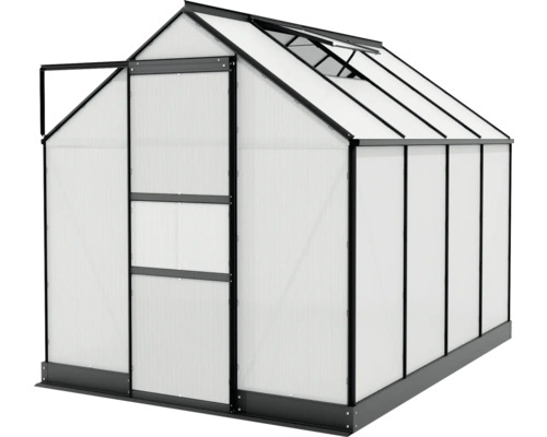 Gewächshaus mit Tür und Dachfenster