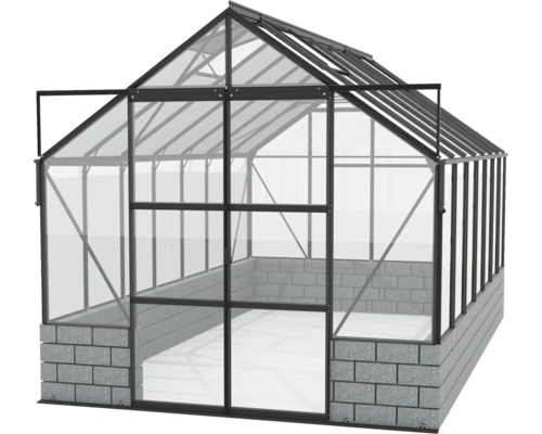 Gewächshaus mit Aluminiumrahmen und Glas