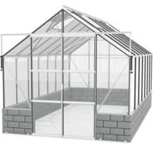 Gewächshaus mit Aluminiumrahmen und Glaspaneelen
