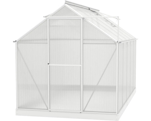 Gewächshaus mit Giebeldach und Eingangstür