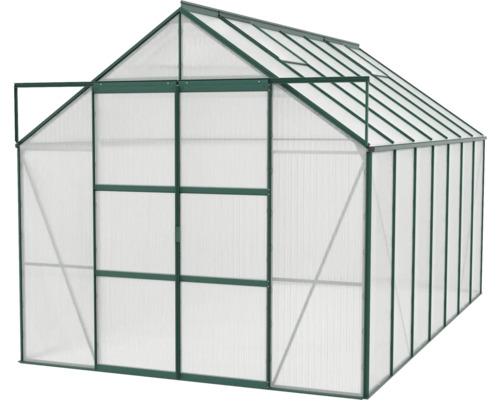 Gewächshaus mit Polycarbonatplatten und Metallrahmen