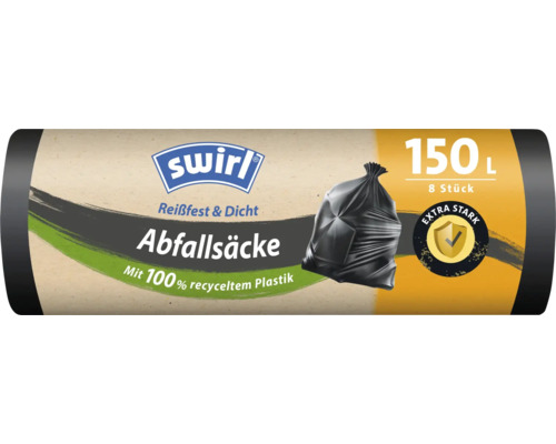 Abfallsack Swirl® 150 L Multipack 4x8 Säcke schwarz