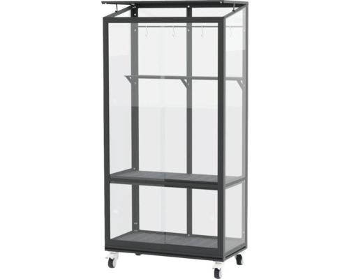 Pflanzschrank mit Regalböden und Rollen