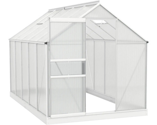 Gewächshaus mit geöffneter Schiebetür