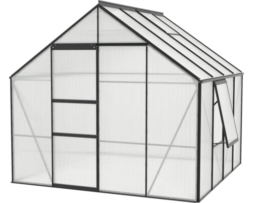 Gewächshaus mit Polycarbonatplatten und Stahlrahmen