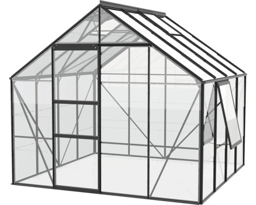 Gewächshaus mit transparenten Wänden und Fenster