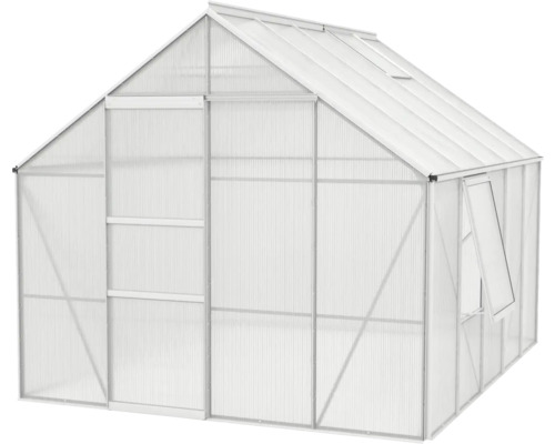 Gewächshaus mit Dachfenster und zu öffnendem Fenster