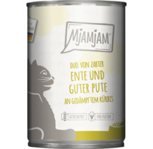 Mjamjam Katzenfutter Dose mit Ente und Pute