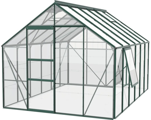 Gewächshaus mit Aluminiumrahmen und Glasplatten