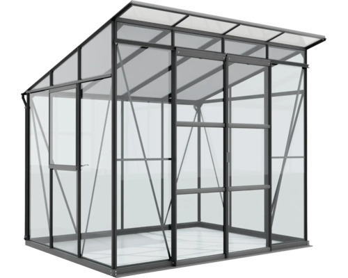 Gewächshaus mit Stahlrahmen und Glaspaneelen