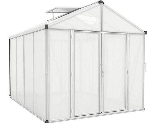 Gewächshaus mit Doppeltür und Dachfenster